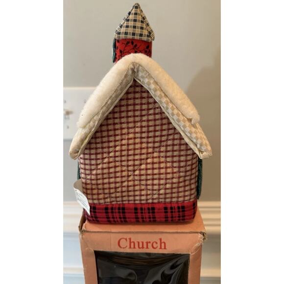 Quilted Fabric Christmas Church Village House w/ Box – Christmas Traditions - Picture 6 of 9